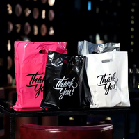 Sacs en plastique personnalisés avec logo et poignées découpées, sacs de shopping biodégradables pour boutiques