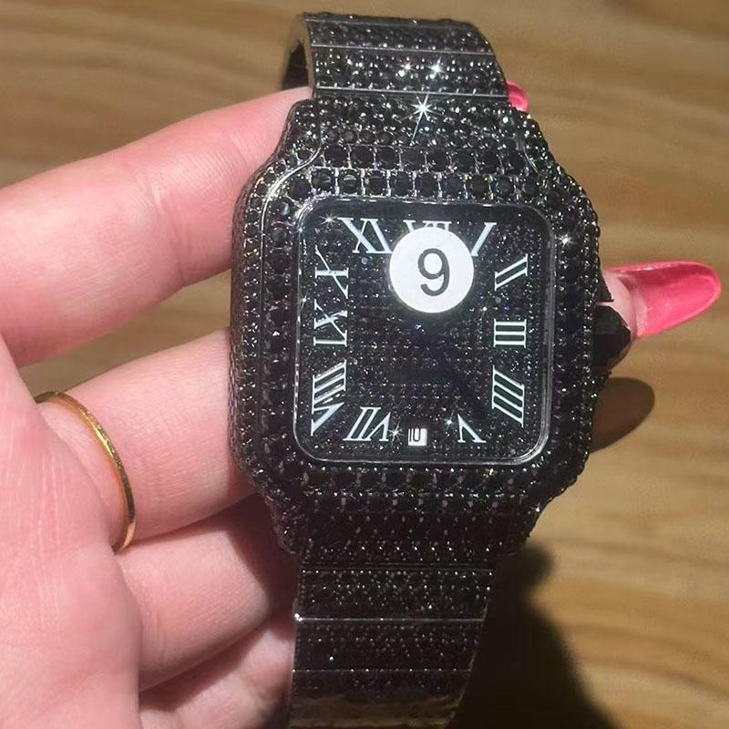 cartier watch moissanite