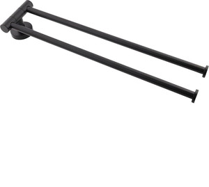 Porte-serviettes rotatif à 2 niveaux en acier inoxydable noir mat pour salle de bain, double barre porte-serviettes - Product Image 3