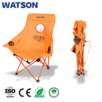 Fauteuil lune pliable à dossier haut avec accoudoirs en tissu Oxford imperméable pour le camping, le glamping et le jardin