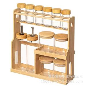 Étagère à épices multicouche en bambou pour comptoir de cuisine, rangement 2ème étage, produits alimentaires et de soins personnels - Product Image 2