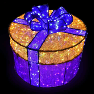 Luces decorativas 3D para exteriores en forma de caja de regalo para Navidad, festivales, parques, jardines y eventos nocturnos de celebración. - Product Image 1