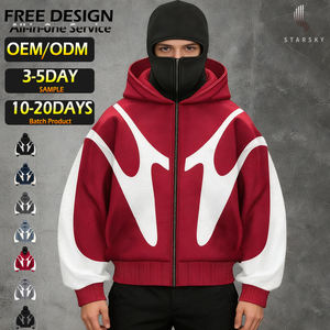 Sudadera con capucha y cremallera personalizada para <span class=keywords><strong>hombre</strong></span>, de alta calidad, a prueba de viento, forrada de lana, lisa, con máscara facial completa. - Product Image 1