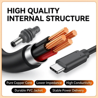 Kabel Daya USB-C ke DC PVC 100W PD 5A Pengisian Cepat Tahan Lama Grosir 2M 3M 5M Tahan Air untuk Starlink Mini