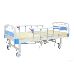 Manual Hospital <b>Bed</b> Double Crank ABS Material With <b>Back</b> <b>Support</b> And Leg Lift For Elderly Home Care Use - Product Image 1