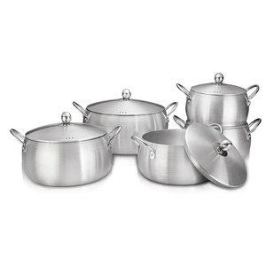 Stainless Steel Soup Pot Set 5 Pieces 1.1L 2.1L 3.1L 5L With Lid Lightweight Cookware For Kitchen Use - Product Image 2