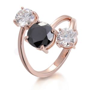 Anillos de Piedras de Moissanita de Colores Oro de 10k con Apertura Ajustable Originales al por Mayor, Diseño Único para Mujer, Anillo de Joyería Delicado - Product Image 1