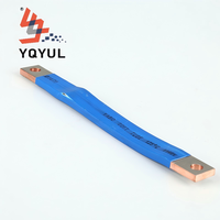 Connecteur flexible en feuille de cuivre isolé bleu pour système de batterie de véhicule électrique à énergie nouvelle, liaison de distribution de puissance à courant élevé