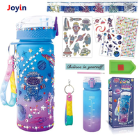 Décorez votre propre kit de bouteille d'eau pour garçons filles Gem Diamond Painting Arts & Crafts Cadeaux pour enfants Anniversaire Astronautes colorés