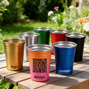 Gobelet en aluminium 32/22/20/16/12 oz, personnalisable, coloré, pour fêtes, promotionnel, pour bière, boissons, cocktail, stade - Product Image 1