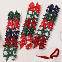 Nouveaux accessoires de cheveux de Noël pour enfants : pinces crocodiles à nœud imprimé bonhomme de neige, barrettes mignonnes pour filles pour fêtes de Noël