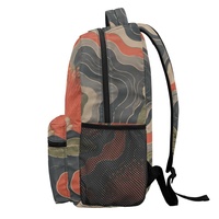 Sac à dos de voyage imprimé volcan hawaïen en polyester, sac à dos entièrement imprimé avec bretelles réglables pour les voyages et l'école