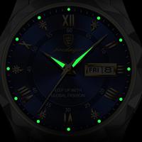 Nouveau Poedagar 615 Luxe Montre Bracelet à Quartz pour Homme en Acier Inoxydable ou Cuir Couleurs Vert, Argent, Noir et Or