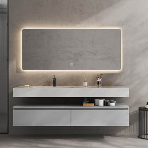 Mueble de baño de MDF Tocador de baño con lavabo de mármol - Product Image 3