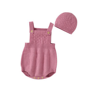 Mimixiong Maßgefertigter OEM/ODM Weicher Gestrickter Strampler & Mütze 2-teilig |   Großhandel Neugeborenen-Outfit, Unisex Babykleidung für Babyparty - Product Image 1
