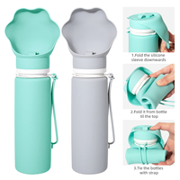 Bouteille d'eau pour chien en silicone de qualité alimentaire avec bol intégré, pliable et portable pour l'extérieur, couleur et logo personnalisés