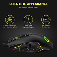 Pabrikan OEM Lampu Pernapasan RGB 12000 DPI Mouse Gaming Berkabel