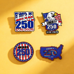 工厂OEM/ODM 250周年纪念定制珐琅别针 鹰自由徽章 金属工艺品 爱国第四珐琅胸针 - Product Image 4