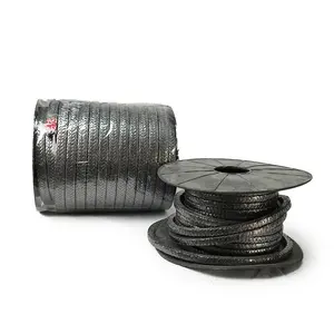 Imballaggio della ghiandola intrecciata in fibra di carbonio di grafite a rete nera
