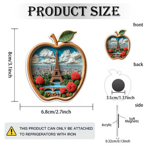 Magneti per Frigorifero 2D in Acrilico della Torre <span class=keywords><strong>Eiffel</strong></span> di Parigi, Francia, per Appassionati di Viaggi - Product Image 2