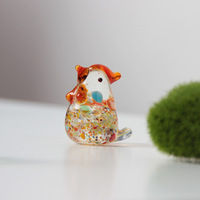 Petites décorations d'animaux en verre coloré faites à la main, poulet Gugu, décoration de bureau, accessoires pour console centrale de voiture, cadeau haut de gamme