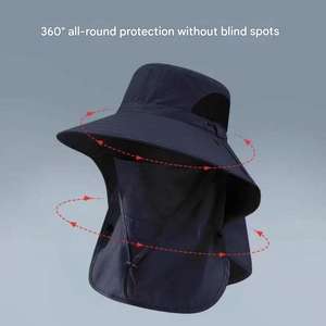 หมวกปีนเขาสำหรับผู้ชายหมวกทรงบัคเก็ตตกปลากันแดดกันแดดกันแดดขนาดใหญ่สำหรับฤดูร้อน - Product Image 6