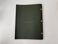 Porte-menu en cuir PU souple A4 vert océan, tailles personnalisables, robuste, avec reliure à vis et bande élastique pour menu de boissons