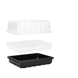 Juego de Cajas de Plástico PP Grandes para Plántulas, Rectangulares, de 24 y 48 Cavidades, con Bandejas de Almacenamiento para Germinación, Plantación y Cultivo - Product Image 2