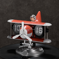 Saut de temps Quartz bureau automatique mécanique horloge de bureau Design moderne lumineux créatif avion forme décorations de bureau