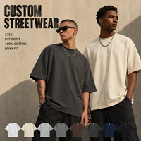 Camisetas de Moda para Hombre, Cuello Redondo, Corte Amplio, Diseño con Pedrería, 100% Algodón, 275GSM, Venta al Por Mayor