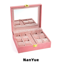 Boîte à bijoux multifonctionnelle personnalisable en cuir PU avec miroir, pour ranger bagues, boucles d'oreilles, colliers, montres, accessoires, boîte cadeau