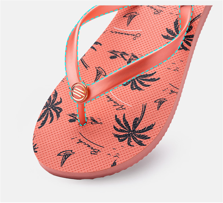 Wholesale Flip Flop Soles Ornament charm Strap Beach Slippers Flat Sandals Seaside Printing Wedge Flip Flops Women