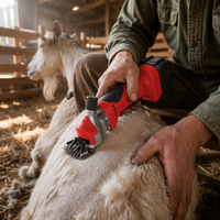 Tondeuses à moutons sans fil, tondeuses électriques pour chèvres, tondeuses électriques rechargeables, 2 ceintures de toilettage pour animaux, 2 batteries