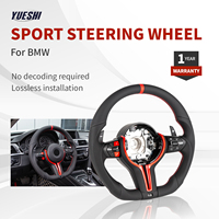 Volant sport en cuir personnalisé pour BMW E70 E71 E83 E84 E85E81 E82 E87 E88 E89 E90 E91 E92 E93, entièrement en cuir, style rouge