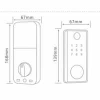Serrure de porte numérique intelligente personnalisable 5-en-1, entrée sans clé, verrouillage automatique, empreinte digitale avec stockage cloud et réseau IP pour porte en bois