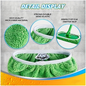 แผ่นม็อบไมโครไฟเบอร์แบบใช้ซ้ำได้ใช้ได้กับแผ่นม็อบถูพื้นซักได้ - Product Image 6
