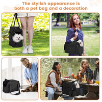 Sac de transport pour animaux de compagnie personnalisé en polyester matelassé imperméable, respirant, petit sac de voyage pour chien et chat, sac à bandoulière