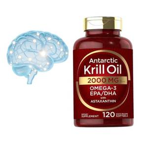 Cápsulas de Aceite de Krill Antártico 2000mg Omega3 EPA DHA y Astaxantina 120 Cápsulas de Liberación Rápida Sin <span class=keywords><strong>Gluten</strong></span> Sin Soya Sin Lactosa - Product Image 1