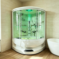 Bak Mandi Jacuzzi dengan Kabin Shower, Kamar Mandi Mewah Jaguzzy dan Ruang Sauna Uap untuk Kombinasi Mandi Uap Tunggal