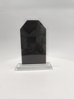 Trophée en verre cristal octogonal personnalisé avec panneau noir pour récompenses d'entreprise, reconnaissance des employés, cadeau de cérémonie d'affaires