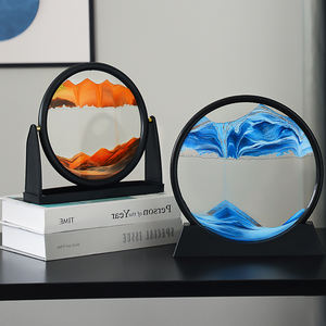 Sable 3d de haute qualité, horloge <span class=keywords><strong>paysage</strong></span> sable peinture décoration nouveau verre <span class=keywords><strong>rond</strong></span> chinois <span class=keywords><strong>sablier</strong></span> décoration de la maison/ - Product Image 2