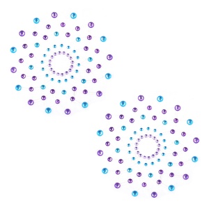 Autocollants de poitrine en tissu Dobby ajouré respirant avec strass magnifiques et pierres brillantes pour la vente en gros - Product Image 2