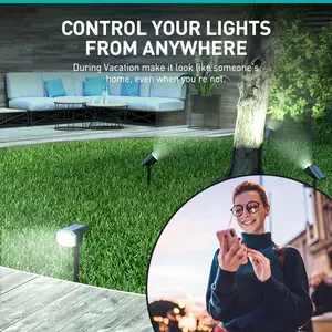 Hochwertige Smart Tuya App Control LED Solar Außen leuchte Wasserdichte Garten Solar leuchten Pathway Spike Lawn Spot Lights GRACE