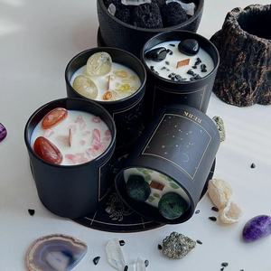 AIKUN Huaming estrella de lujo 12 Constelaciones hecho a mano algodón mecha espíritu cristal cera de soja perfumada signo del zodiaco vela - Product Image 1