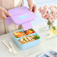 Boîte à lunch compartimentée, boîte bento, compatible micro-ondes, boîte à repas pour le bureau et les étudiants, qualité alimentaire