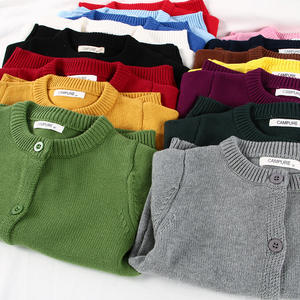 Beaucoup de couleurs épais bébé vêtements sweat cardigan couleur unie enfants <span class=keywords><strong>pull</strong></span> Designer filles tricots bébé chandails en tricot - Product Image 3