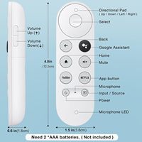Télécommande vocale de remplacement G9N9N UNIQUEMENT pour Google Chromecast 4k Snow Streaming Media Player, correspondance requise