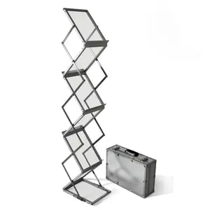 Folding catalogue shelf display brochure holder magazine rack