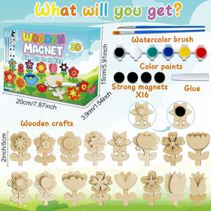 <span class=keywords><strong>Kit</strong></span> de <span class=keywords><strong>peinture</strong></span> en bois pour aimants décoratifs pour réfrigérateur-Fournitures créatives d'art peintes à la main pour projets de décoration intérieure - Product Image 2