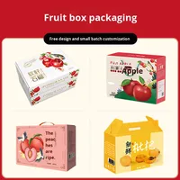 Boîte-cadeau de fruits haut de gamme Carton de carton ondulé vide personnalisable avec orange de nombril de raisin pour panier de pommes pour cadeaux de fruits